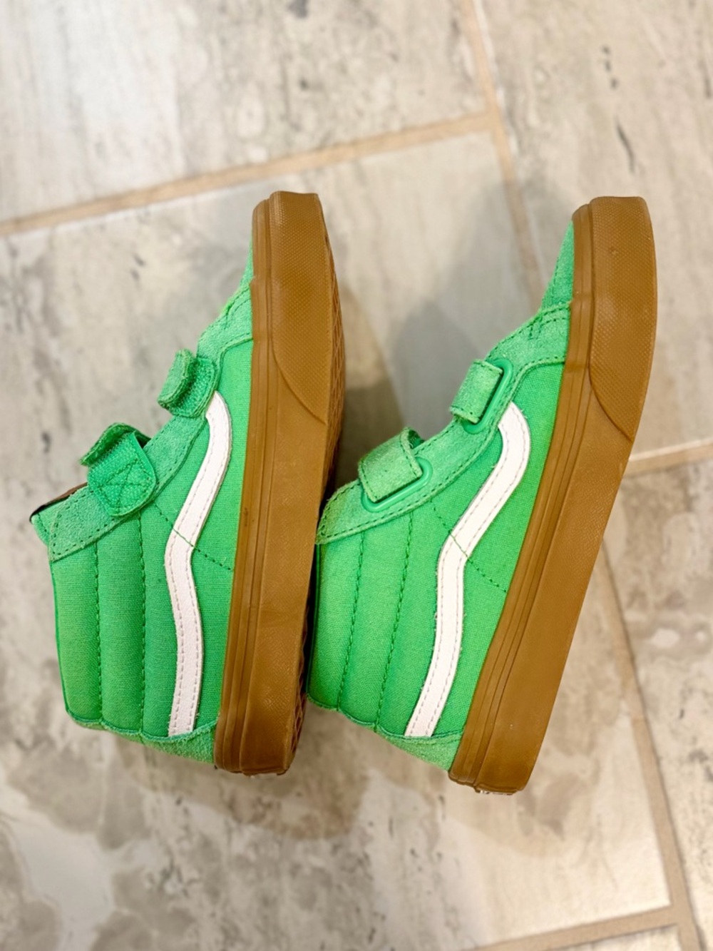Vans SK8-Mid Reissue Velcro (kids) Size:1, Gum Green - Picture 2 of 7